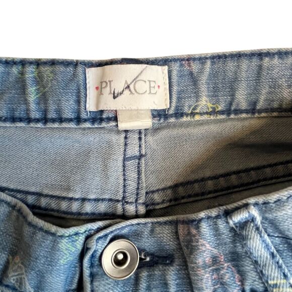The Children's Place Shorts Girls 14 Blue Printed Stretch Adjust. Waist (W28 L2) - Picture 7 of 9